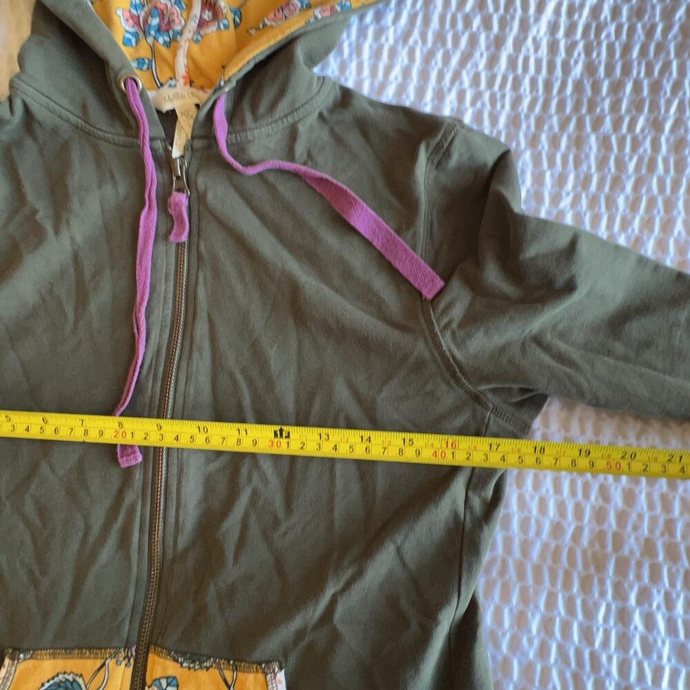 Matilda Jane Sweater Womens M Green Hooded Full Zip Lined Pockets Stretch - Picture 3 of 7